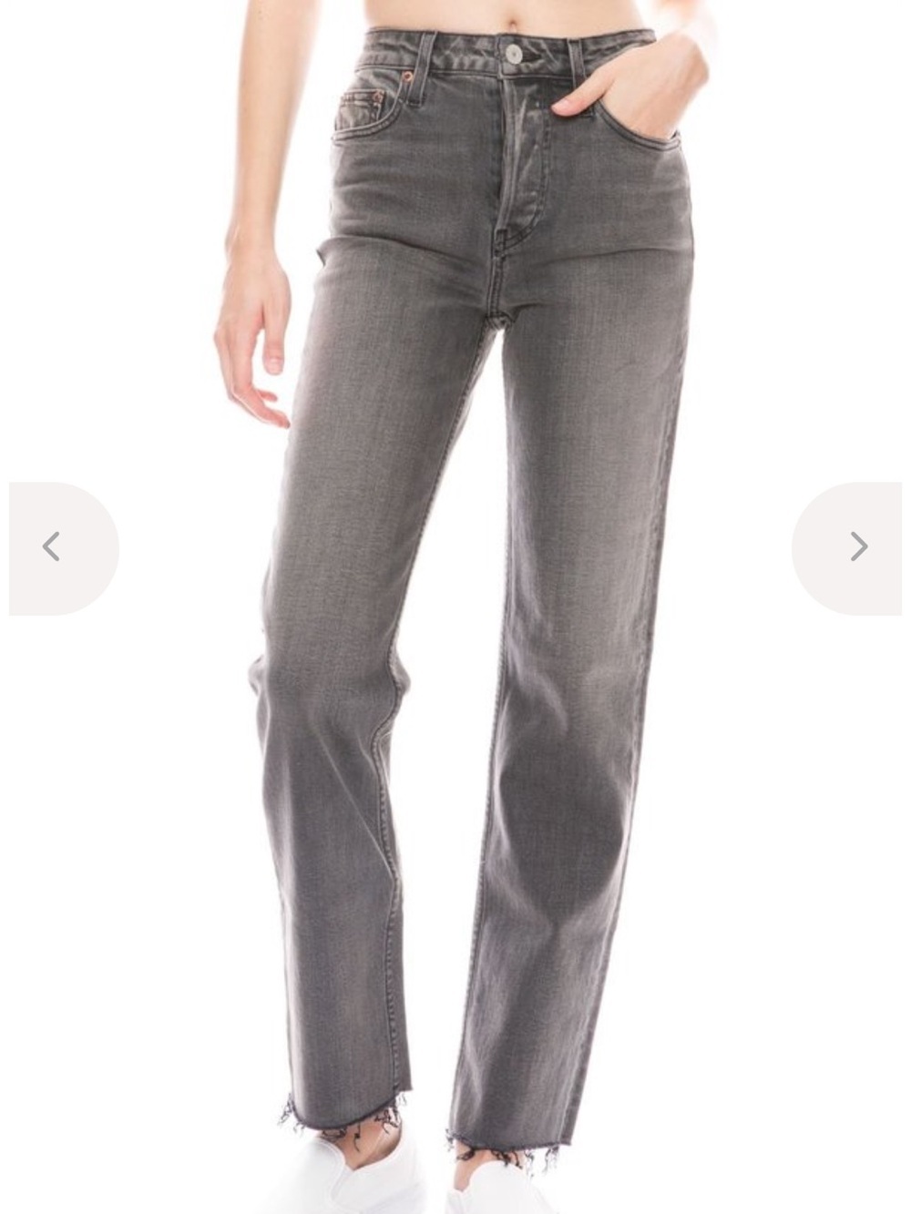 Trave Blake Straight Leg Jean Touch of Grey Button Fly High Rise Designer sz 27